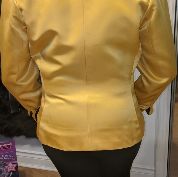 YSL Saint Laurent Rive Gauche Yellow Silk Sz S - Picture 13 of 15